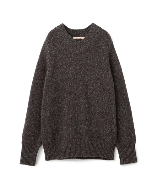 BACCA(バッカ)の「【WEB先行予約】ウールナイロンメランジ Vネックプルオーバー(ニット/セーター・レディース・レッド系その他2/オレンジ系その他・S)」の1枚目の写真