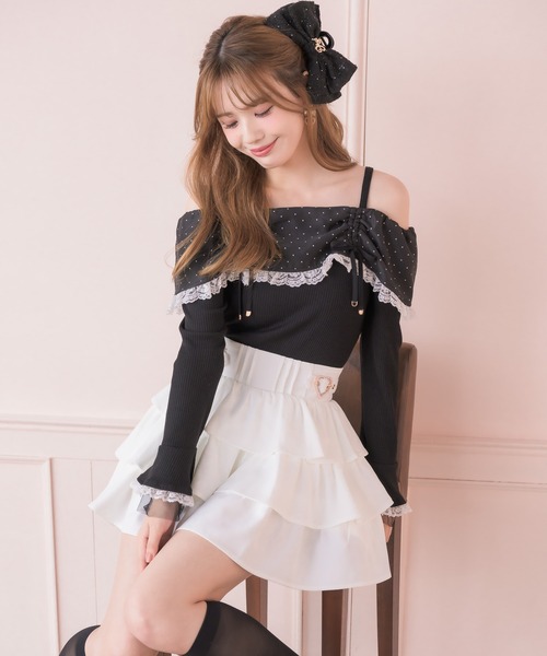 couture BY ROJITA(クチュールバイロジータ)の「ドットオフショルカットトップス(Tシャツ/カットソー・レディース・ホワイト/ブラック・FREE)」の20枚目の写真