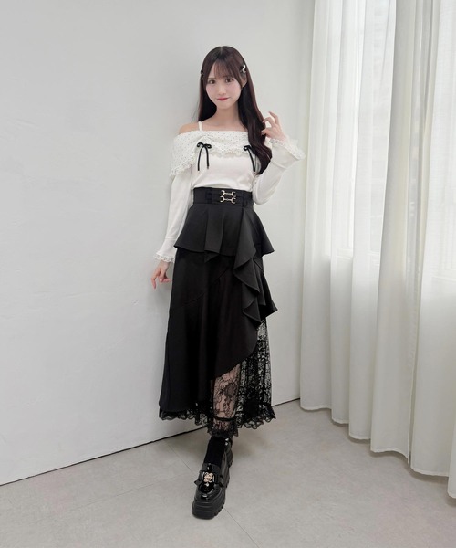 couture BY ROJITA(クチュールバイロジータ)の「ドットオフショルカットトップス(Tシャツ/カットソー・レディース・ホワイト/ブラック・FREE)」の10枚目の写真