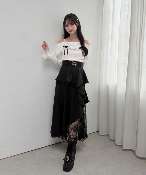 couture BY ROJITA(クチュールバイロジータ)の「ドットオフショルカットトップス(Tシャツ/カットソー・レディース・ホワイト/ブラック・FREE)」の11枚目の写真