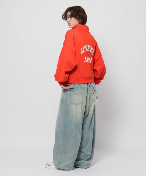 Champion(チャンピオン)の「【Champion(チャンピオン)】別注ハーフZIP裏毛プルオーバー(スウェット・レディース・レッド/ネイビー/ナチュラル・LARGE/MEDIUM)」の11枚目の写真