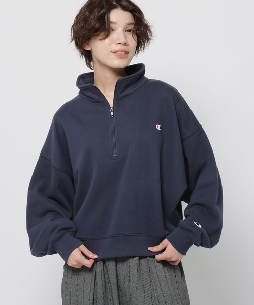Champion(チャンピオン)の「【Champion(チャンピオン)】別注ハーフZIP裏毛プルオーバー(スウェット・レディース・レッド/ネイビー/ナチュラル・LARGE/MEDIUM)」の18枚目の写真