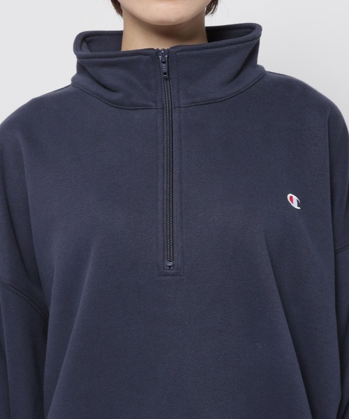 Champion(チャンピオン)の「【Champion(チャンピオン)】別注ハーフZIP裏毛プルオーバー(スウェット・レディース・レッド/ネイビー/ナチュラル・LARGE/MEDIUM)」の22枚目の写真