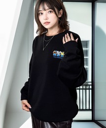Chandelier（シャンデリア）の「ワンポイント刺繍 ふんわり裏起毛ゆったりスウェットトレーナー（スウェット）」