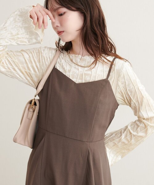 natural couture（ナチュラルクチュール）の「なみなみベロアプルオーバー（Tシャツ/カットソー・レディース・アイボリー/ブラック/チャコールグレー・FREE）」の5枚目の写真