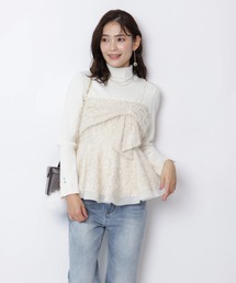 【JUSGLITTY】レースヘムサテンキャミ レディース 【JUSGLITTY】レースヘムサテンキャミ