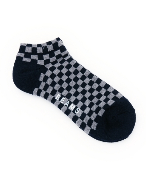 BEAMS(ビームス)の「BEAMS / 市松柄アンクルソックス(ソックス/靴下・メンズ・ホワイト/ブラック/グレー/ネイビー/レッド/ブルー・FREE)」の4枚目の写真