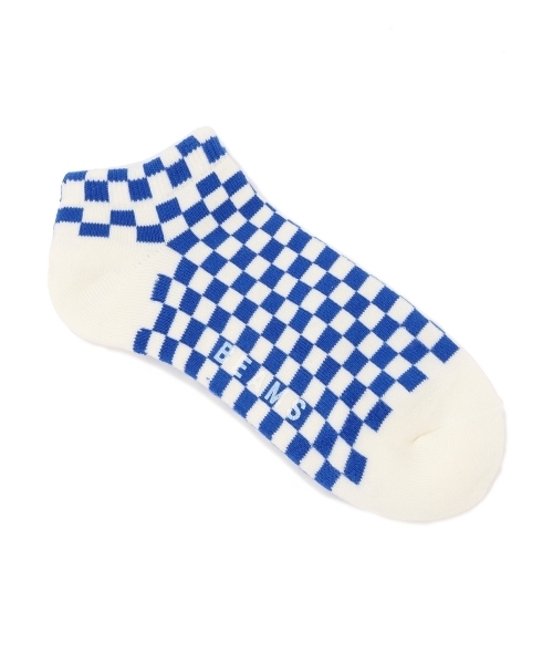 BEAMS(ビームス)の「BEAMS / 市松柄アンクルソックス(ソックス/靴下・メンズ・ホワイト/ブラック/グレー/ネイビー/レッド/ブルー・FREE)」の2枚目の写真
