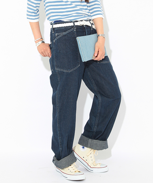 BEAMS BOY(ビームスボーイ)の「TOYO×BEAMS BOY / トラウザーワーキングデニム(デニムパンツ・レディース・インディゴブルー・ONE SIZE)」の1枚目の写真