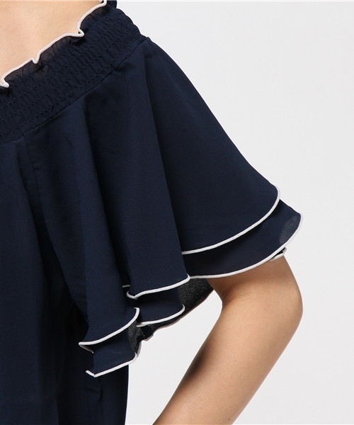 Heather（ヘザー）の「パイピングオフショルブラウス  726451（シャツ/ブラウス・レディース・ライトピンク/アイボリー/ライトブルー/ネイビー・FREE）」の10枚目の写真