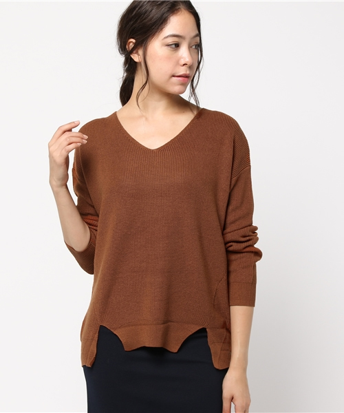 earth music&ecology(アースミュージックアンドエコロジー)の「【2016Autumn】ゆるVネックニットプルオーバー(ニット/セーター・レディース・ネイビー/ライトベージュ/カーキ/LT.Gray/ブラウン・FREE)」の13枚目の写真