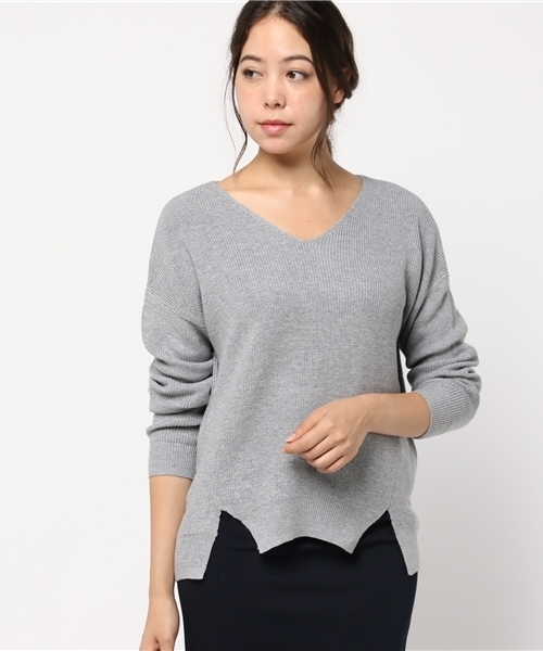 earth music&ecology(アースミュージックアンドエコロジー)の「【2016Autumn】ゆるVネックニットプルオーバー(ニット/セーター・レディース・ネイビー/ライトベージュ/カーキ/LT.Gray/ブラウン・FREE)」の5枚目の写真
