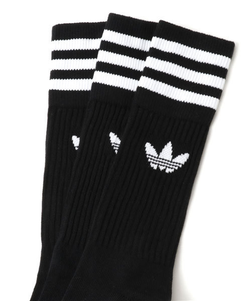adidas(アディダス)の「adidas/SOLID CREW SOCKS(ソックス/靴下・メンズ・ブラック・27-29)」の2枚目の写真