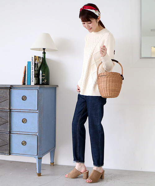 N.（N. Natural Beauty Basic）（エヌエヌナチュラルビューティーベーシック）の「スプリングケーブルチュニックニット（ニット/セーター・レディース・ホワイト/グレー/ブルー・MEDIUM）」の5枚目の写真