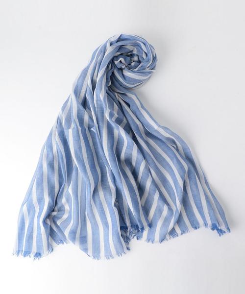 coen（コーエン）の「カディストライプストール（ストール/ショール・レディース・レッド/ケリー/コバルトブルー・FREE）」の2枚目の写真