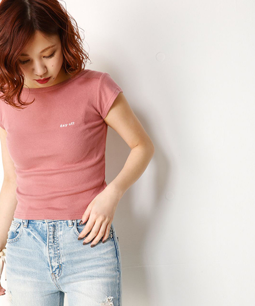 SLY（スライ）の「DAY OFF FRENCH MARINE TOPS（Tシャツ/カットソー・レディース・ブラックミックス/ホワイト/レッド系その他/ピンク系その他・1/2）」の4枚目の写真