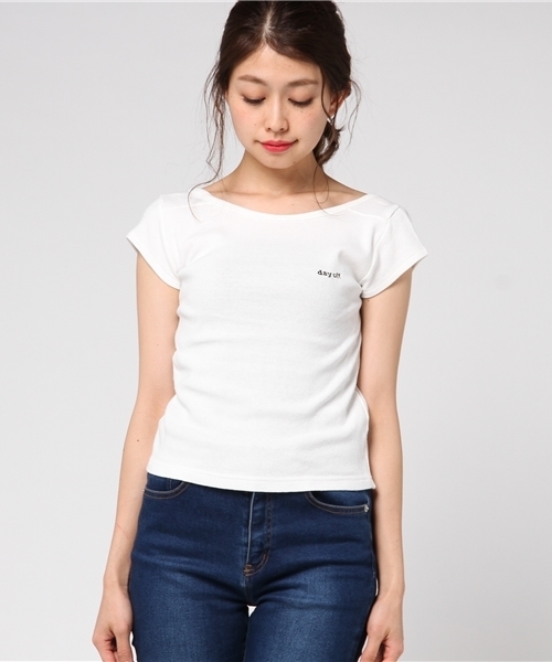 SLY（スライ）の「DAY OFF FRENCH MARINE TOPS（Tシャツ/カットソー・レディース・ブラックミックス/ホワイト/レッド系その他/ピンク系その他・1/2）」の5枚目の写真