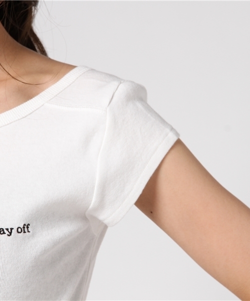 SLY（スライ）の「DAY OFF FRENCH MARINE TOPS（Tシャツ/カットソー・レディース・ブラックミックス/ホワイト/レッド系その他/ピンク系その他・1/2）」の9枚目の写真