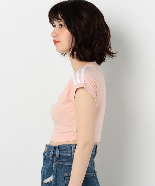 Another Edition(アナザーエディション)の「adidas CROPPED Tシャツ(Tシャツ/カットソー・レディース・ホワイト/ライトピンク・FREE)」の5枚目の写真