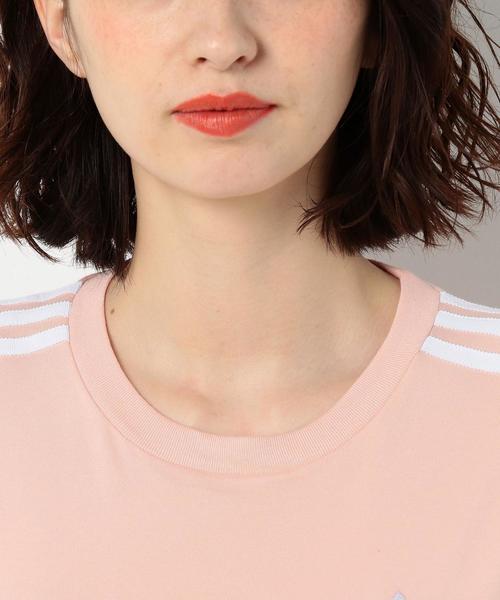 Another Edition(アナザーエディション)の「adidas CROPPED Tシャツ(Tシャツ/カットソー・レディース・ホワイト/ライトピンク・FREE)」の7枚目の写真
