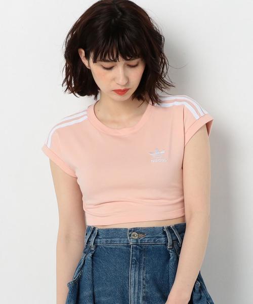 Another Edition(アナザーエディション)の「adidas CROPPED Tシャツ(Tシャツ/カットソー・レディース・ホワイト/ライトピンク・FREE)」の11枚目の写真