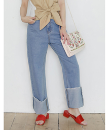 Re:EDIT | [ ワイドなロールアップが新鮮]ロールアップワイドデニムパンツボトムス/パンツ/デニムパンツ[リエディ](その他パンツ)