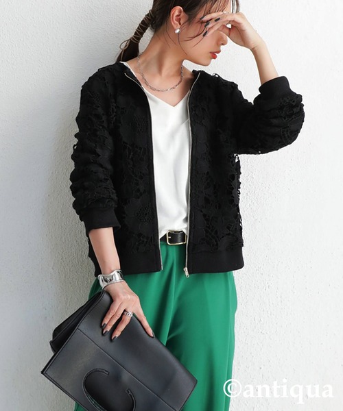 antiqua（アンティカ）の「レースジャケット（ブルゾン・レディース・ホワイト/ブラック・FREE）」の14枚目の写真