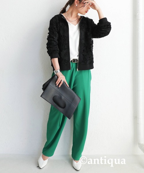 antiqua（アンティカ）の「レースジャケット（ブルゾン・レディース・ホワイト/ブラック・FREE）」の8枚目の写真