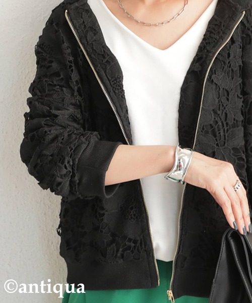 antiqua（アンティカ）の「レースジャケット（ブルゾン・レディース・ホワイト/ブラック・FREE）」の10枚目の写真