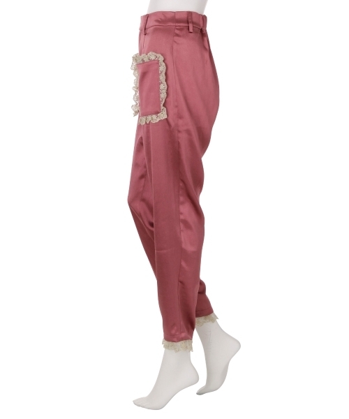 merry jenny（メリージェニー）の「レースとサテンのテーパードパンツ（その他パンツ・レディース・ピンク/ネイビー/ベビーピンク・FREE）」の5枚目の写真