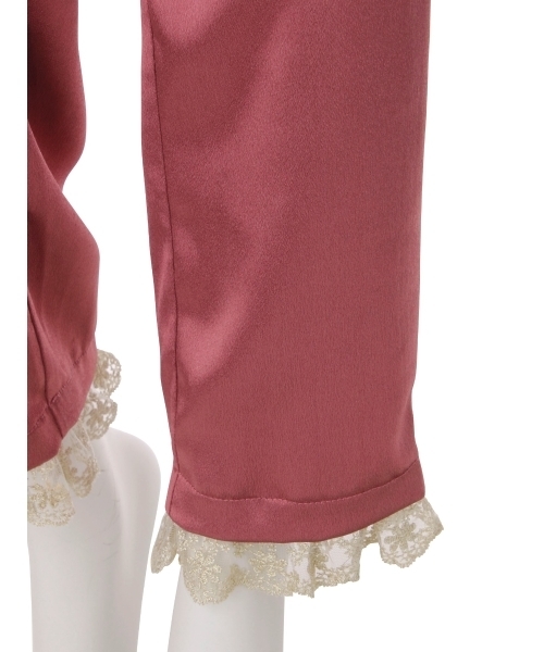 merry jenny（メリージェニー）の「レースとサテンのテーパードパンツ（その他パンツ・レディース・ピンク/ネイビー/ベビーピンク・FREE）」の8枚目の写真