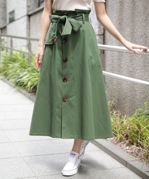Andemiu（アンデミュウ）の「【WEB限定】チノトレンチロングスカート771995（スカート・レディース・ベージュ/カーキ/ブラウン・FREE）」の3枚目の写真
