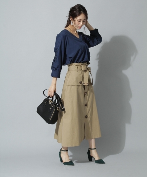 Andemiu（アンデミュウ）の「【WEB限定】チノトレンチロングスカート771995（スカート・レディース・ベージュ/カーキ/ブラウン・FREE）」の12枚目の写真