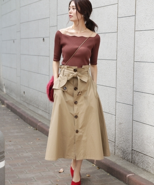 Andemiu（アンデミュウ）の「【WEB限定】チノトレンチロングスカート771995（スカート・レディース・ベージュ/カーキ/ブラウン・FREE）」の18枚目の写真