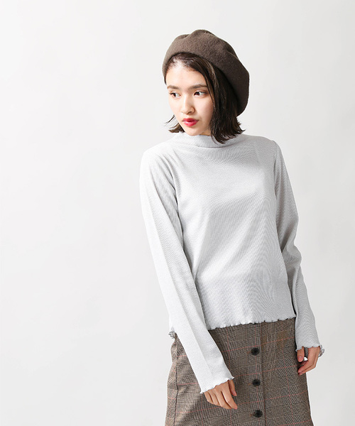 WEGO（ウィゴー）の「WEGO/ラメハイネックフリルTシャツ（Tシャツ/カットソー・レディース・ブラウン/シルバー/ブラック/ピンク・FREE）」の15枚目の写真