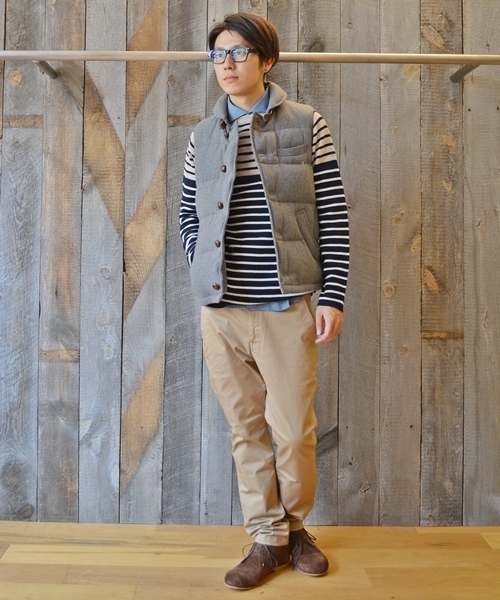 SHIPS JET BLUE（シップスジェットブルー）の「SHIPS JET BLUE: ショルダージップ ボーダーニット■（ニット/セーター・メンズ・グレー/ブラウン/ナチュラル/ネイビー・SMALL/MEDIUM/LARGE）」の14枚目の写真