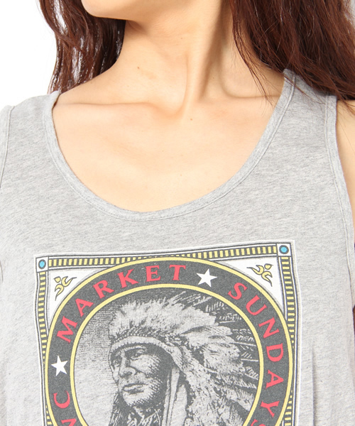 WC（ダブル シー）の「wc/インディアン切り替えワンピース（ワンピース・レディース・ダークグレー/ライトグレー・FREE）」の5枚目の写真