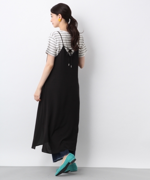 LEPSIM（レプシィム）の「ムジガラロングキャミワンピース　784305（ワンピース・レディース・ベージュ系その他/ブラック系その他/グリーン系その他/ブラック・MEDIUM/LARGE）」の5枚目の写真