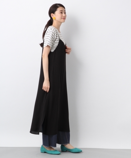 LEPSIM（レプシィム）の「ムジガラロングキャミワンピース　784305（ワンピース・レディース・ベージュ系その他/ブラック系その他/グリーン系その他/ブラック・MEDIUM/LARGE）」の6枚目の写真