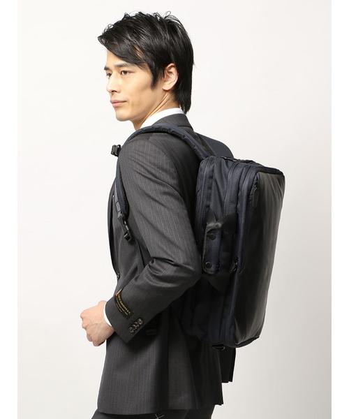 THE SUIT COMPANY(ザ・スーツカンパニー)の「【WE SUIT YOU】レインカバー&PCケース付き コーデュラナイロン×レザー3WAYバッグ(ビジネスバッグ・メンズ・ブラック/ネイビー・FREE)」の11枚目の写真