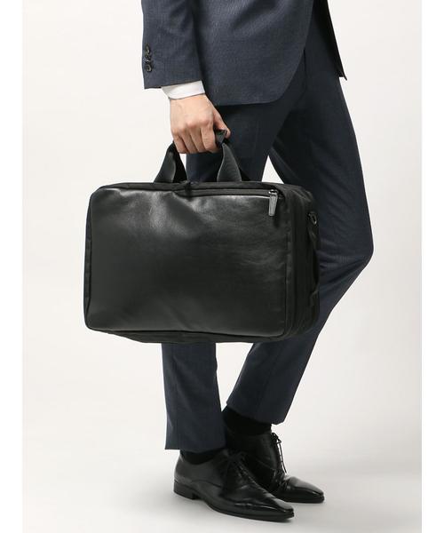 THE SUIT COMPANY(ザ・スーツカンパニー)の「【WE SUIT YOU】レインカバー&PCケース付き コーデュラナイロン×レザー3WAYバッグ(ビジネスバッグ・メンズ・ブラック/ネイビー・FREE)」の12枚目の写真