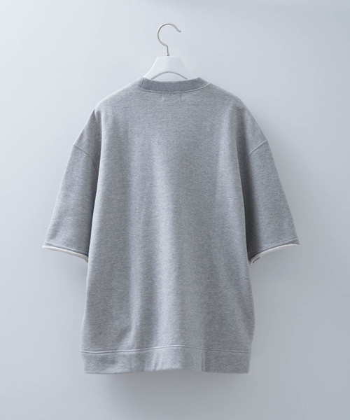 ファクトタム STUDIOUS限定 ビッグシルエット プルオーバーパーカー ブラックM FACTOTUMビッグシルエットハーフスリーブスウェットプルオーバー