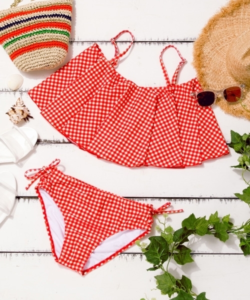 LOWRYS FARM(ローリーズファーム)の「SWIMWEAR/ギンガム 794389(水着・レディース・ブラック/レッド/ブルー・FREE)」の6枚目の写真