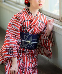 kimonomachi | レディース浴衣セット 変わり織り綿浴衣＋浴衣帯の2点セット 夏色美人(浴衣)