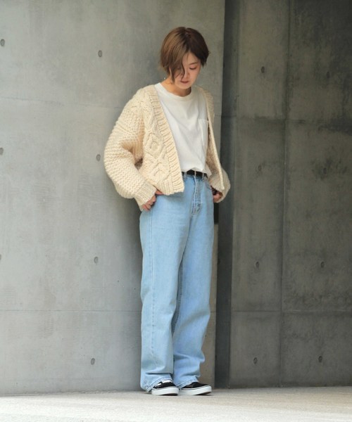 notch.（ノッチ）の「ハンドメイド ケーブルニットボリュームカーディガン（カーディガン/ボレロ・レディース・オフホワイト/ブラウン/ベージュ/グレー/ブルー・M）」の13枚目の写真
