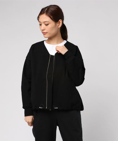 Munich（ミューニック）の「ハイテンションジャージーＶネックノーカラーブルゾン（ブルゾン・レディース・ライトグレー/ブラック/ブラウン/カーキ・S/XS）」の19枚目の写真