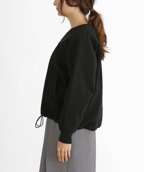 Munich（ミューニック）の「ハイテンションジャージーＶネックノーカラーブルゾン（ブルゾン・レディース・ライトグレー/ブラック/ブラウン/カーキ・S/XS）」の20枚目の写真