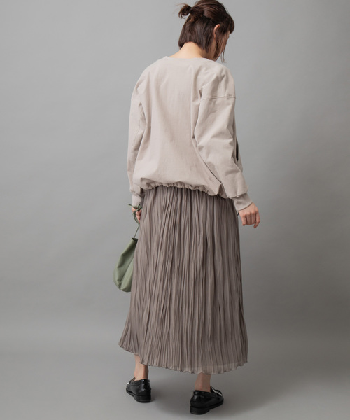 Munich（ミューニック）の「ハイテンションジャージーＶネックノーカラーブルゾン（ブルゾン・レディース・ライトグレー/ブラック/ブラウン/カーキ・S/XS）」の10枚目の写真