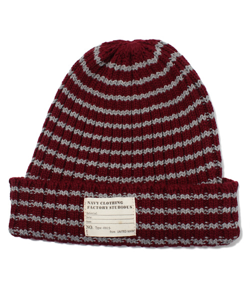 WEGO（ウィゴー）の「WEGO/ボーダーリブワッチキャップ（ニットキャップ/ビーニー・メンズ・ホワイト/グレー/グリーン/ネイビー/マスタード/ワイン・FREE）」の6枚目の写真