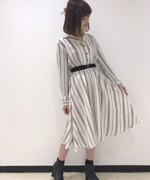 one way（ワンウェイ）の「マルチストライプ開襟OP（ワンピース）」 - WEAR